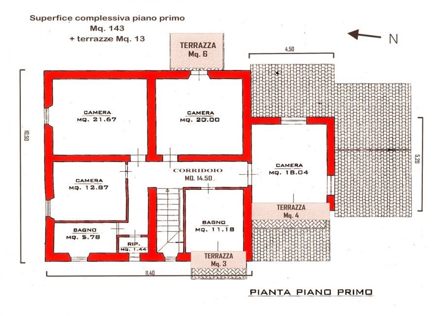 Grundriss Obergeschoss Haus Guardistallo