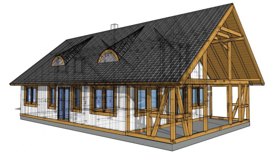 Konstruktionsansicht Einfamilienhaus Retowo