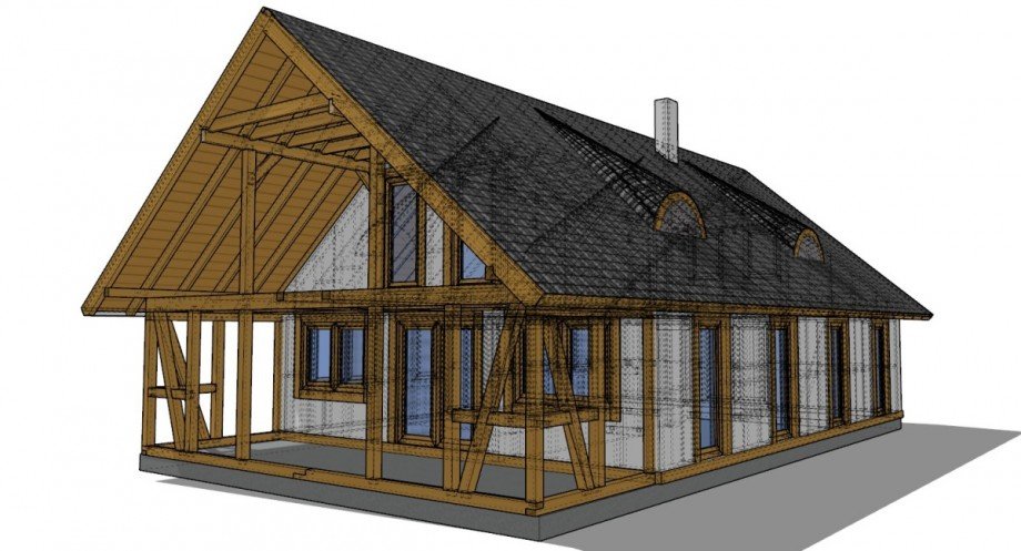 Konstruktionsansicht Einfamilienhaus Retowo