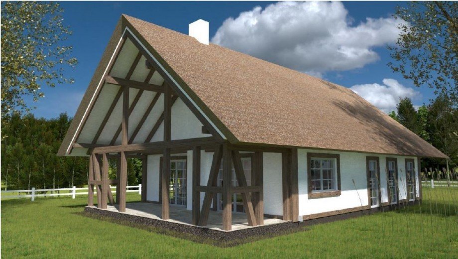 Satteldach mit Reet Einfamilienhaus Gardna Wielka