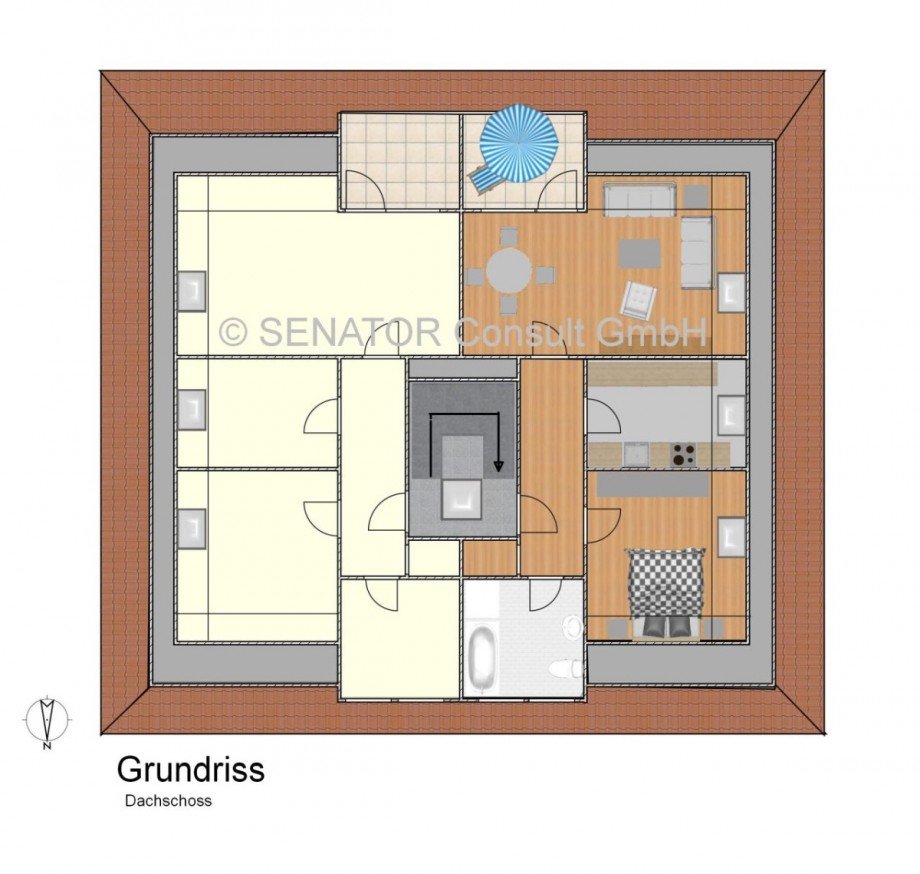 Grundriss Dachgeschosswohnung Hamburg (Marmstorf)