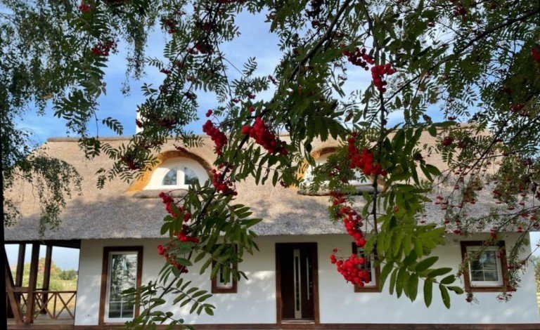 S�dansicht Gardna Wielka - Pommern [Pomorskie] Einfamilienhaus Reetdachhaus am Gardersee in Pommern/Polen zu verkaufen