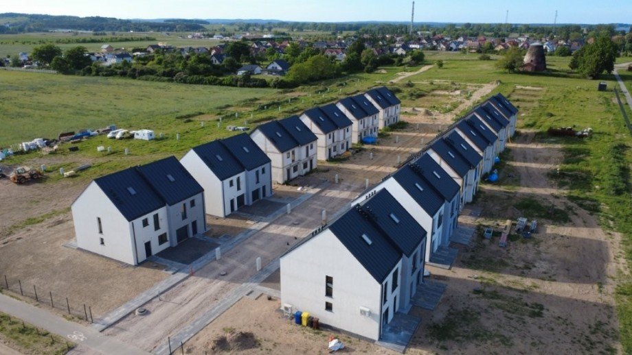 Luftansicht Bebauung Doppelhaush�lfte Wollin