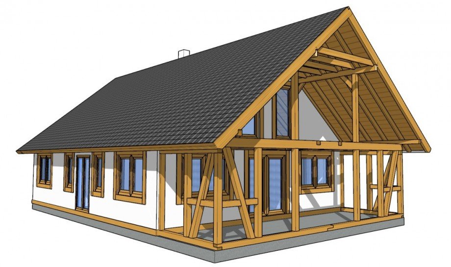 Ansicht Giebelseite Einfamilienhaus Retowo