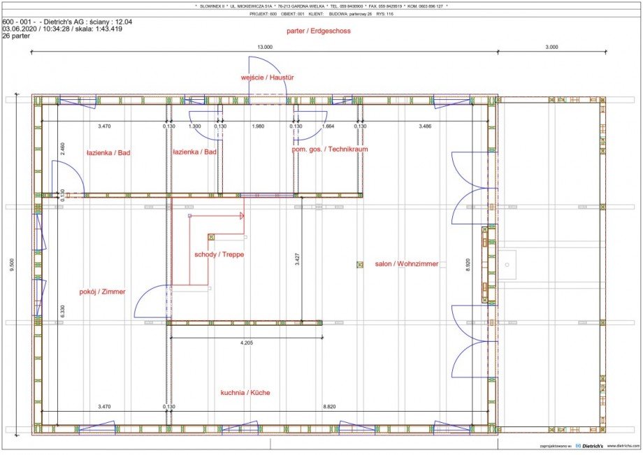 Grundriss-Beispiel EG Einfamilienhaus Gardna Wielka